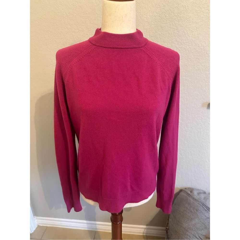 Karen Scott Women’s Pink Sweater with Zipper Detail- Size Small